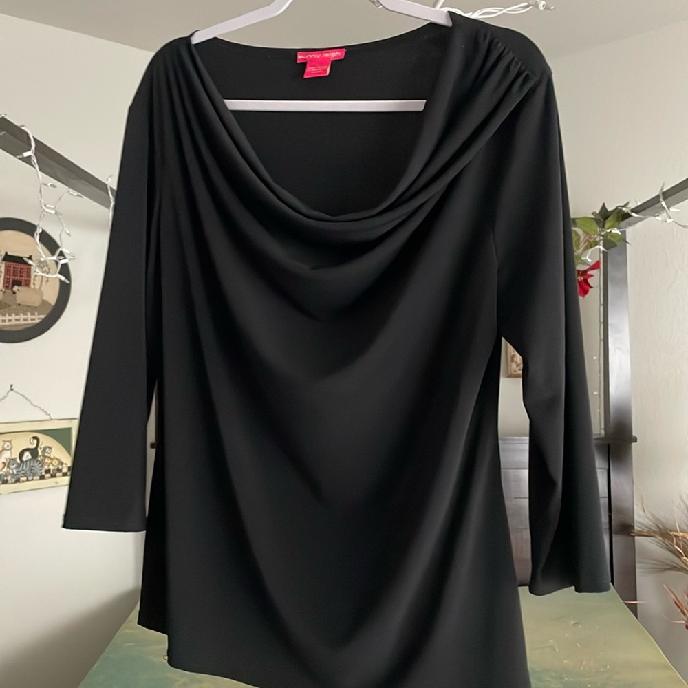 Black blouse polyester material